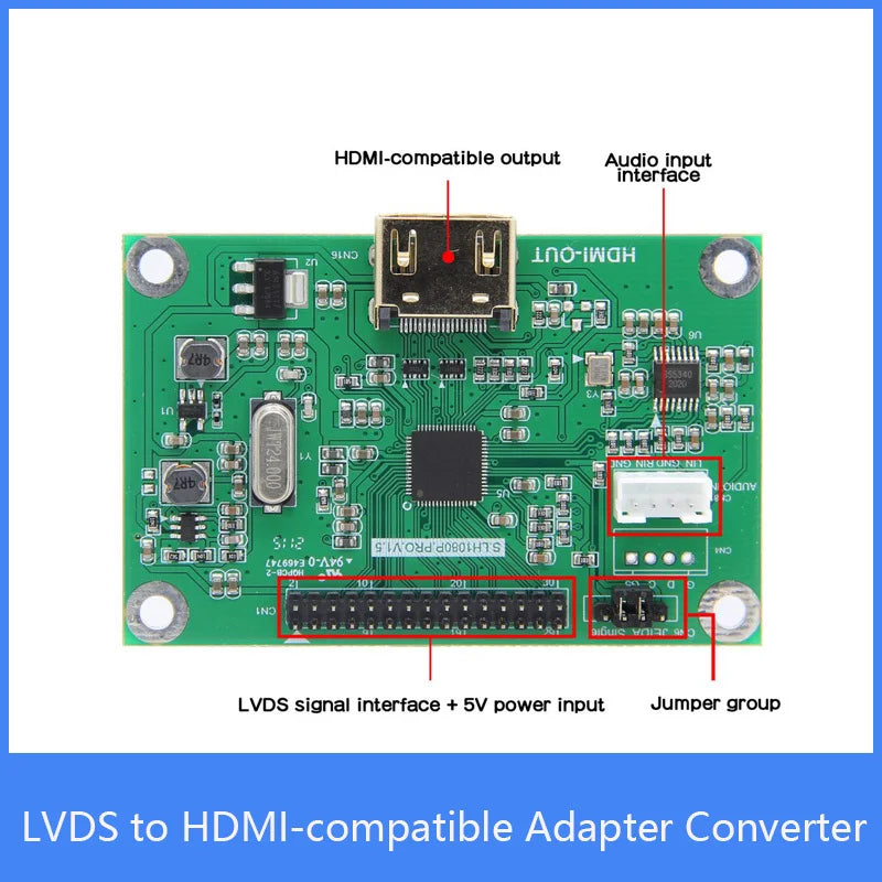 Custom LVDS To HD-Compatible Adapter Board Converter Compatible with 1080P 720P Resolution Support Raspberry Pi Manufacturer