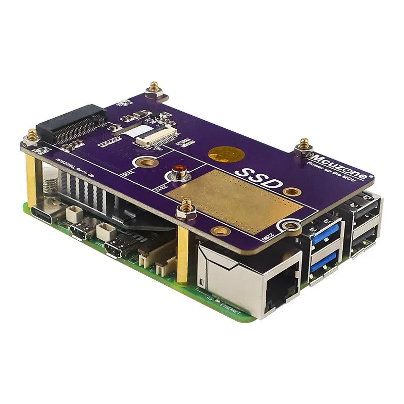 Custom Raspberry Pi 5 PCIe to M.2 NVMe SSD Supports Gen2/3 Fit Size 2230 2242 2280 PCIE SSD Expansion Board For Pi5 RPi 5