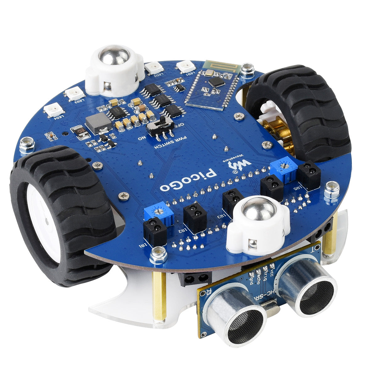 PicoGo Mobile Robot Kit Based on Raspberry Pi Pico IR obstacle avoidance,auto line following IR remote control Custom PCB PCBA customize