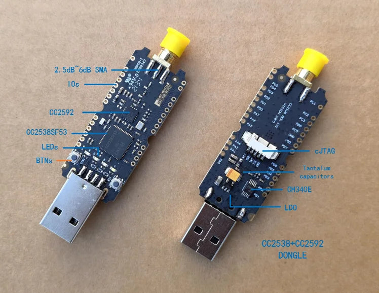 Custom CC2538 CC2592 Dongle 2.4G Zigbee2MQTT 6LowPAN HA Manufacturer