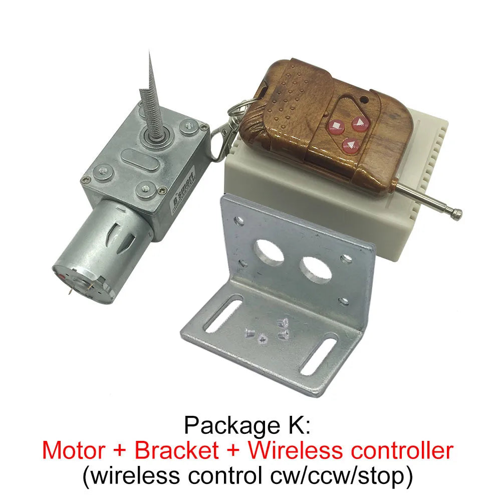 Custom 4632-370 12V Volt DC Worm Gear Reducer M6 Screw Shaft Length 50MM Worm Geared Motors Reversed Reduction Motor 4632-370 Manufacturer