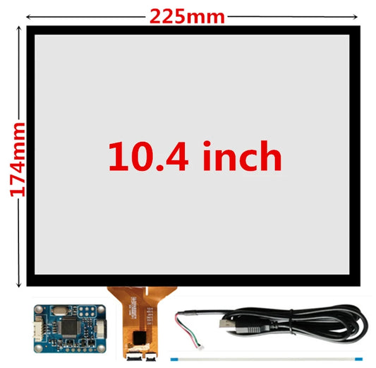 Custom 10.4 Inch 225mm*174mm Raspberry Pi Industrial Equipment Capacitive Touch Digitizer Touch Screen Panel Glass USB Driver Board Manufacturer