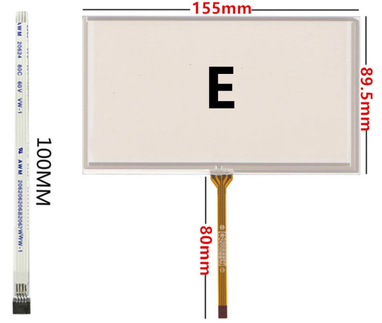 Custom 6.5 Inch 155mm*88mm High Compatibility Universal Digitizer Touch Screen Glass Panel For Car Navigation HSD062IDW1 TM062RDH01 Manufacturer