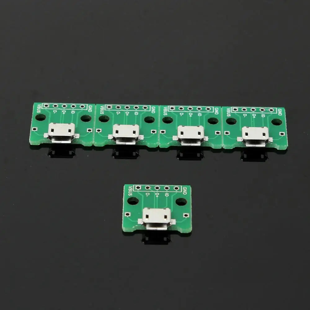 Custom 100Pcs/lot 5pin Female Connector MICRO USB To DIP Adapter B Type Pcb Converter Kit Manufacturer