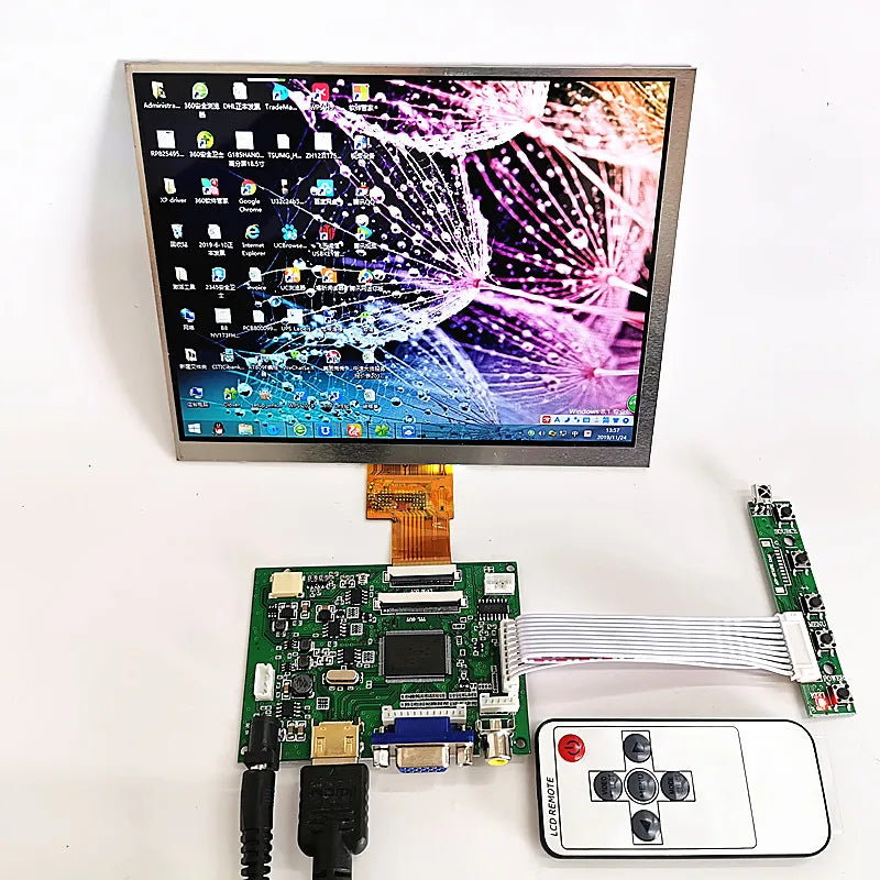 Custom HD+VGA+2AV+Audio Control driver board+8"capacitive touch assembly+LCD 1024x768 IPS LCD screen kits Module Car Raspberry Pi 3 Manufacturer