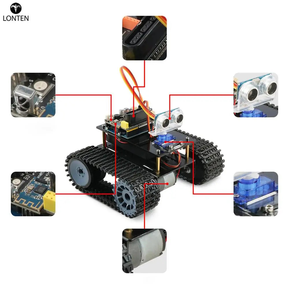 Custom Lonten DIY Obstacle ance Smart Programmable Robot Tank Educational Learning Kit for arduinos for UNO Manufacturer