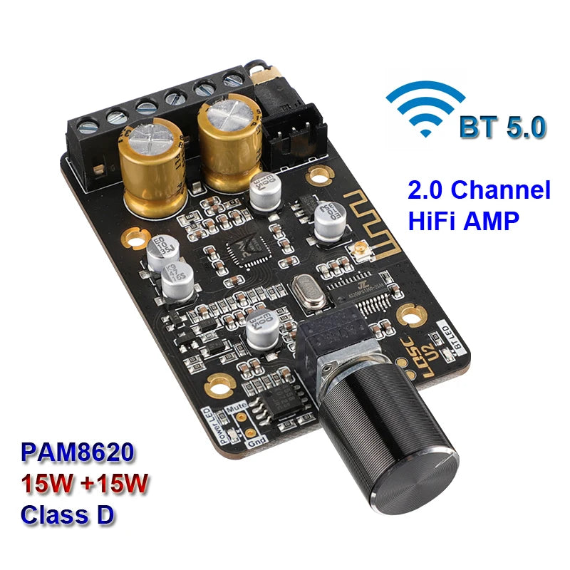Custom 5.0 2*15W Digital Audio Power Amp PAM8620 HiFi Stereo Dual Channel Class D audio Amplifier Board pcb assembly Manufacturer