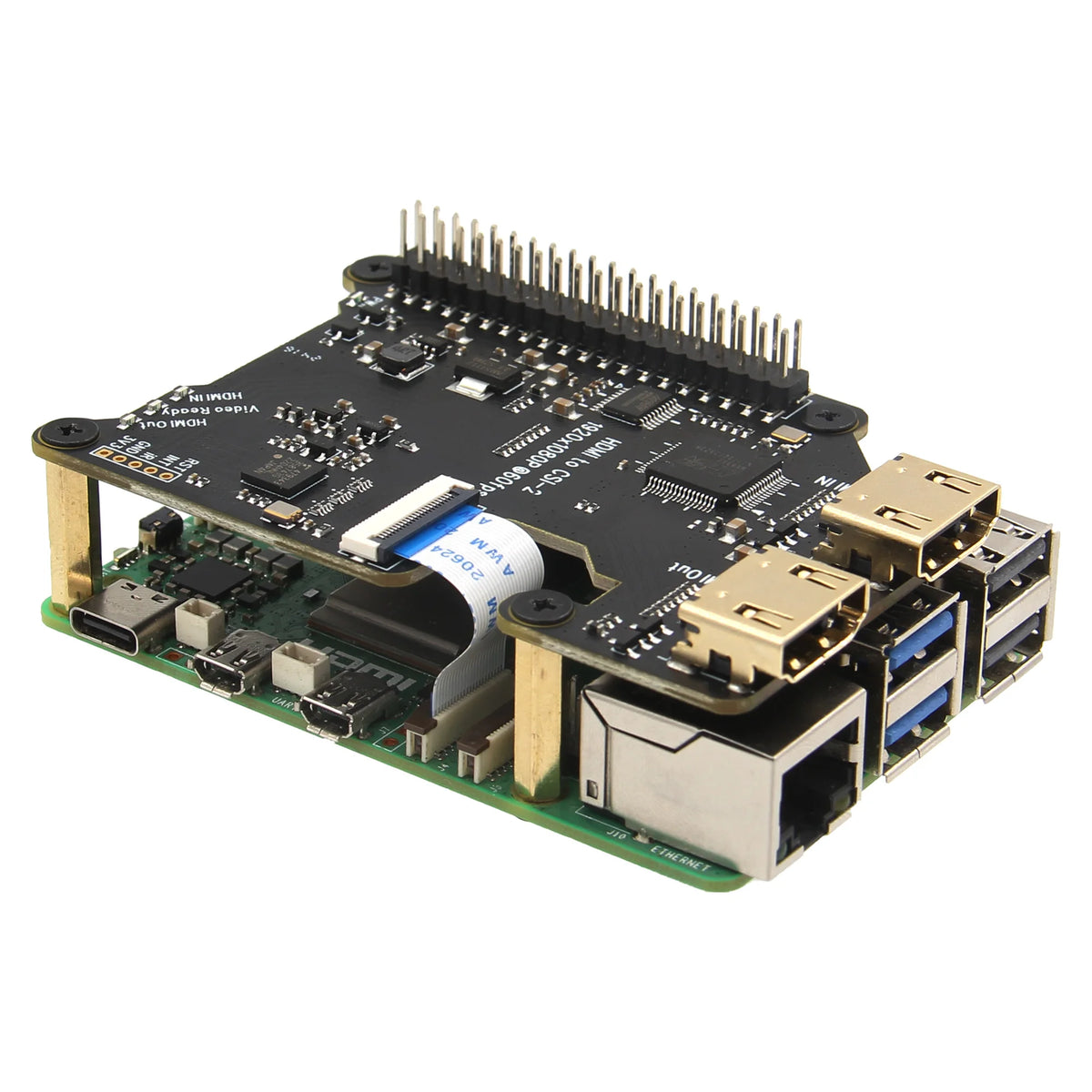 Custom  X1301 HD to CSI-2 Shield for Raspberry Pi 5/4B/3B+/3B