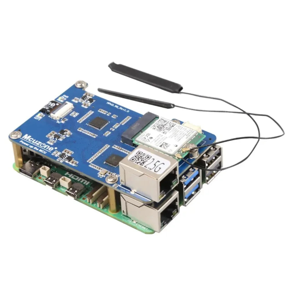 MPW2.5G Raspberry Pi 5 PCIE To WiFi7 and 2.5G ETH HAT,M.2 E Key Interface, Support WiFi7, WiFi6, WiFi5 Custom