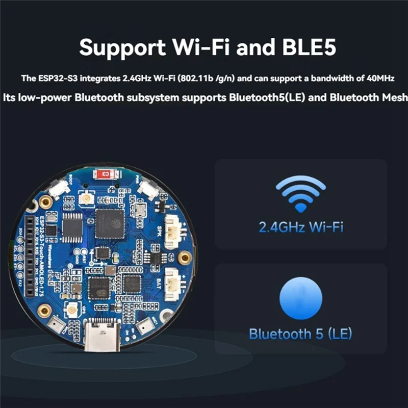 Well Made-ESP32-S3 Development Board 1.75Inch AMOLED Touchscreen With GPS Support Deepseek Xiaozhi AI Voice Interaction