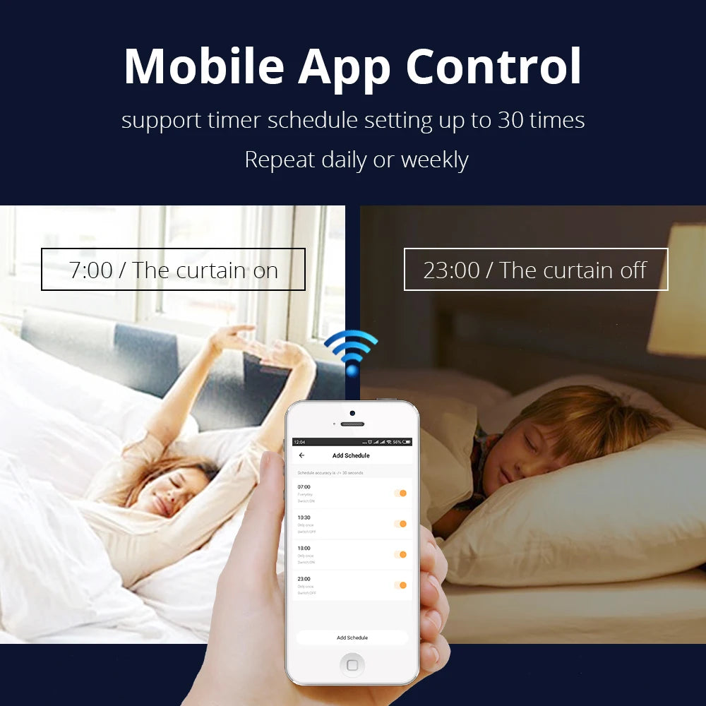 Custom Zigbee Smart Curtains With Curtain Track Wall Switch Motorized Curtains Rod SmarThings Control Smart House Manufacturer