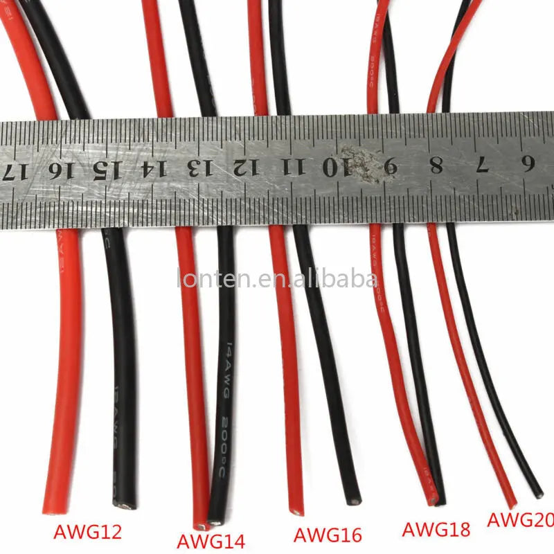 Custom Custom 1meter Black +1meter Red Silicon Wire 12AWG 14AWG 16AWG 22AWG 24AWG Heatproof Soft Silicone Silica Gel Wire Cable Manufacturer