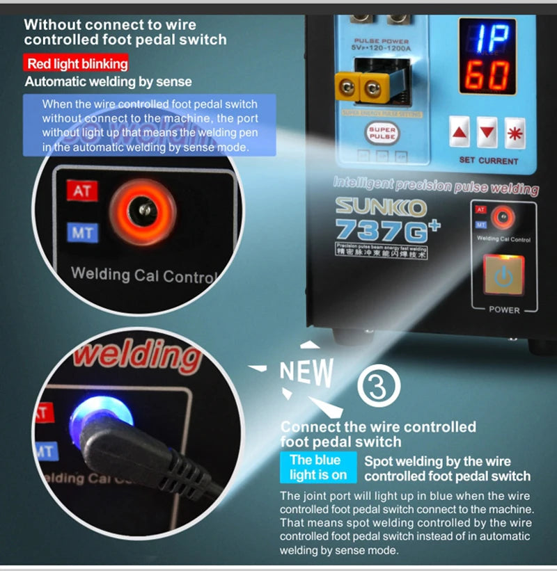 Custom SUNKKO 737G+ Spot Welder 4.3KW High Power Automatic Sensing Pulse Spot Welding Machine With Pen For 18650 Battery Pack Welding Manufacturer