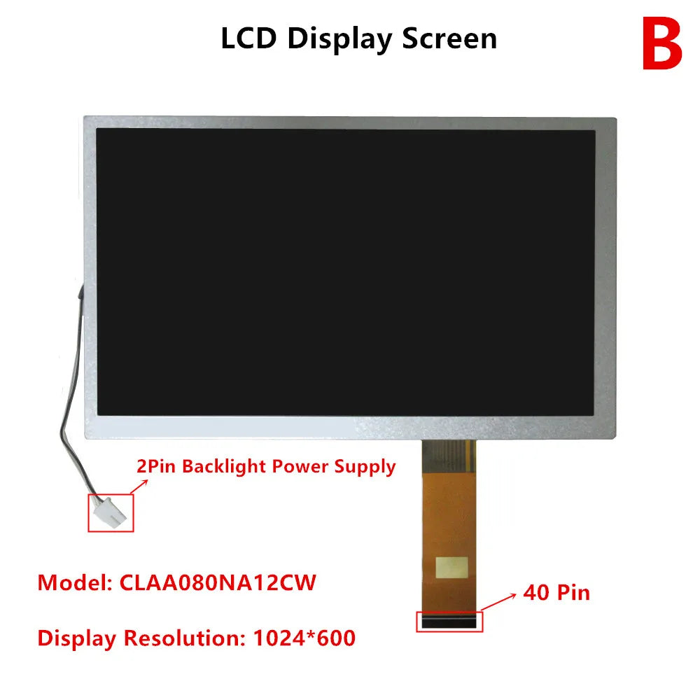 Custom 8 Inch HSD080IFW1 CLAA080NA12CW 73003000742B 40Pin LCD Display Screen Panel Digitizer Touchscreen GT911 For Car Navigation DVD Manufacturer