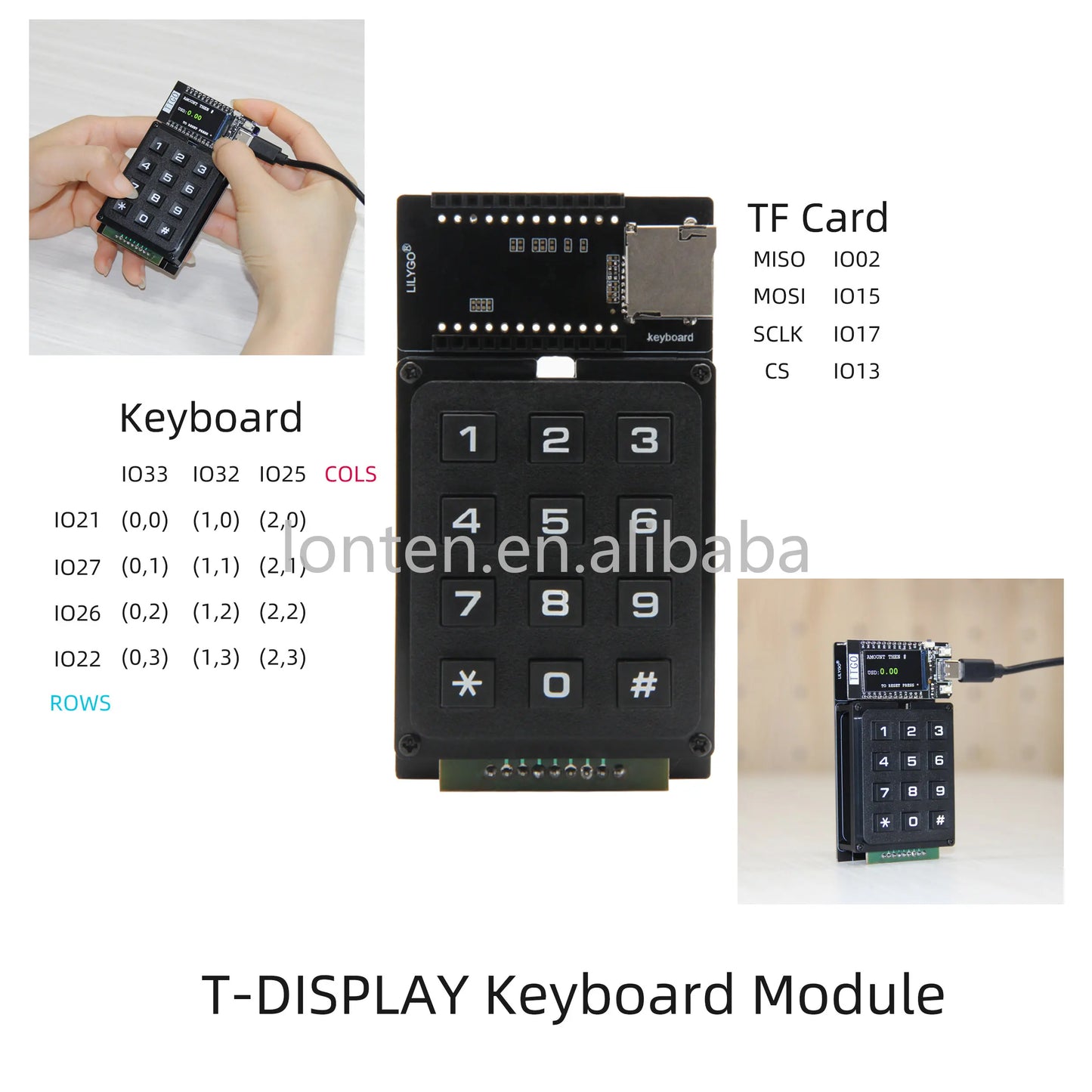 Custom LNURLPoS T-Display Keyboard Kit ESP32 Wireless Module 1.14 Inch LCD Display Controller Development Board WiFi BT Manufacturer