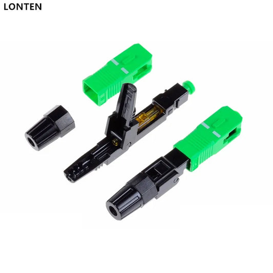 Custom 100PCS/box FTTH SC APC single-mode fiber optic SC APC quick connector SC APC FTTH Fiber Optic Fast Connector Manufacturer
