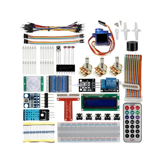 Custom Raspberry Pi 3 Starter Kit Ultimate Learning Suite 1602 LCD SG90 Servo LED Relay Resistors + With GPIO Extension Board Jump WireManufacturer