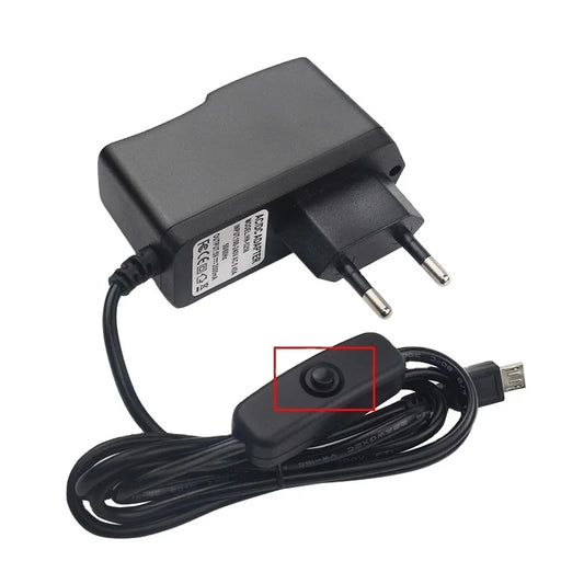 Custom Lonten 5V 2.5A Power Supply with ON/OFF Switch Button Micro USB Power Charger Adapter EU US UK AU Plug for Raspberry Pi 3 Model Manufacturer