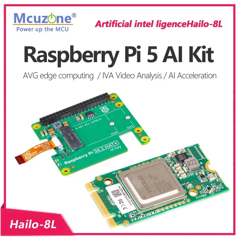 Raspberry Pi 5 AI HAT Kit,PCIe to NVME SSD HAT,support 2242,2230, Artificial intel ligenceHailo-8L AI for RPi5 Custom