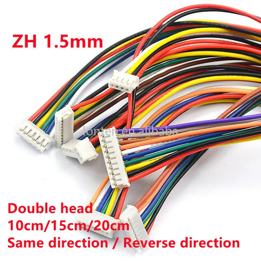 Custom ZH 1.5mm 2/3/4/5/6/7/8/9/10P Double-ended Terminal Line 10CM/15CM/20CM ZH1.5 Same / Reverse Direction Electronic Wire Manufacturer