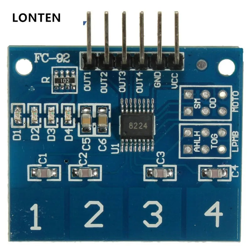 Custom PCB printing tests PCB board pcba PCB manufacturer TTP224 4 Channel Digital Touch Sensor Button Switch Module Manufacturer