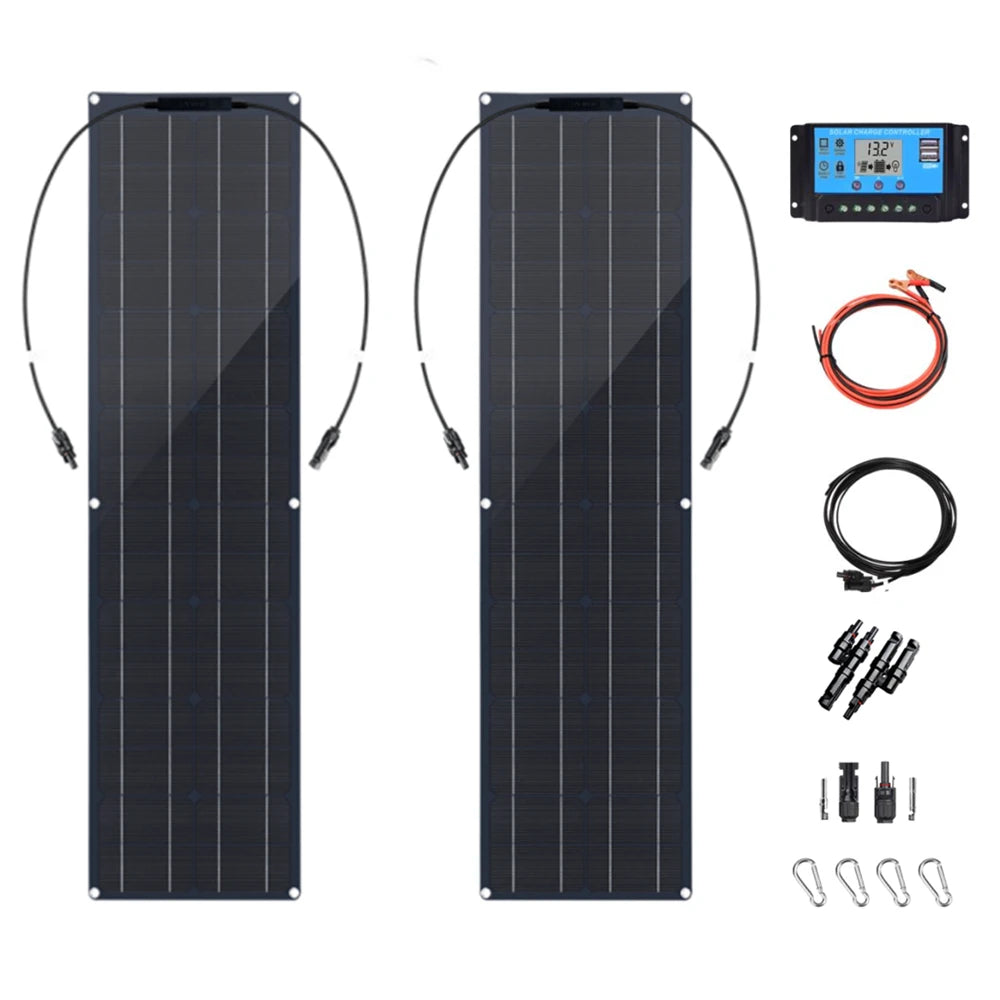 Custom 100 Watt   Solar Panel Kit 12V 100W 50W High Efficiency Monocrystalline Silicon Cells PV Panels Placa Solar Power System Manufacturer