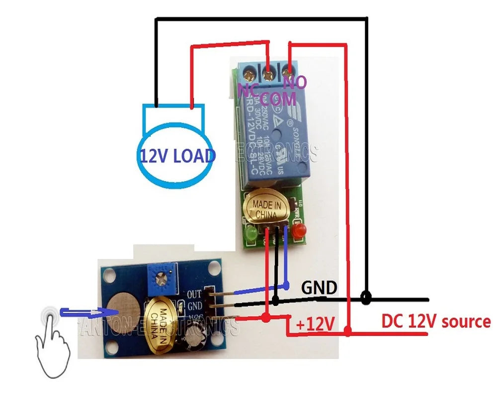 Custom OEM TB409*1+TB408*1 DC 12V Trigger Touch Sensor Key Adjustable Time Delay Relay Switch Kit for LED Motor Car Manufacturer