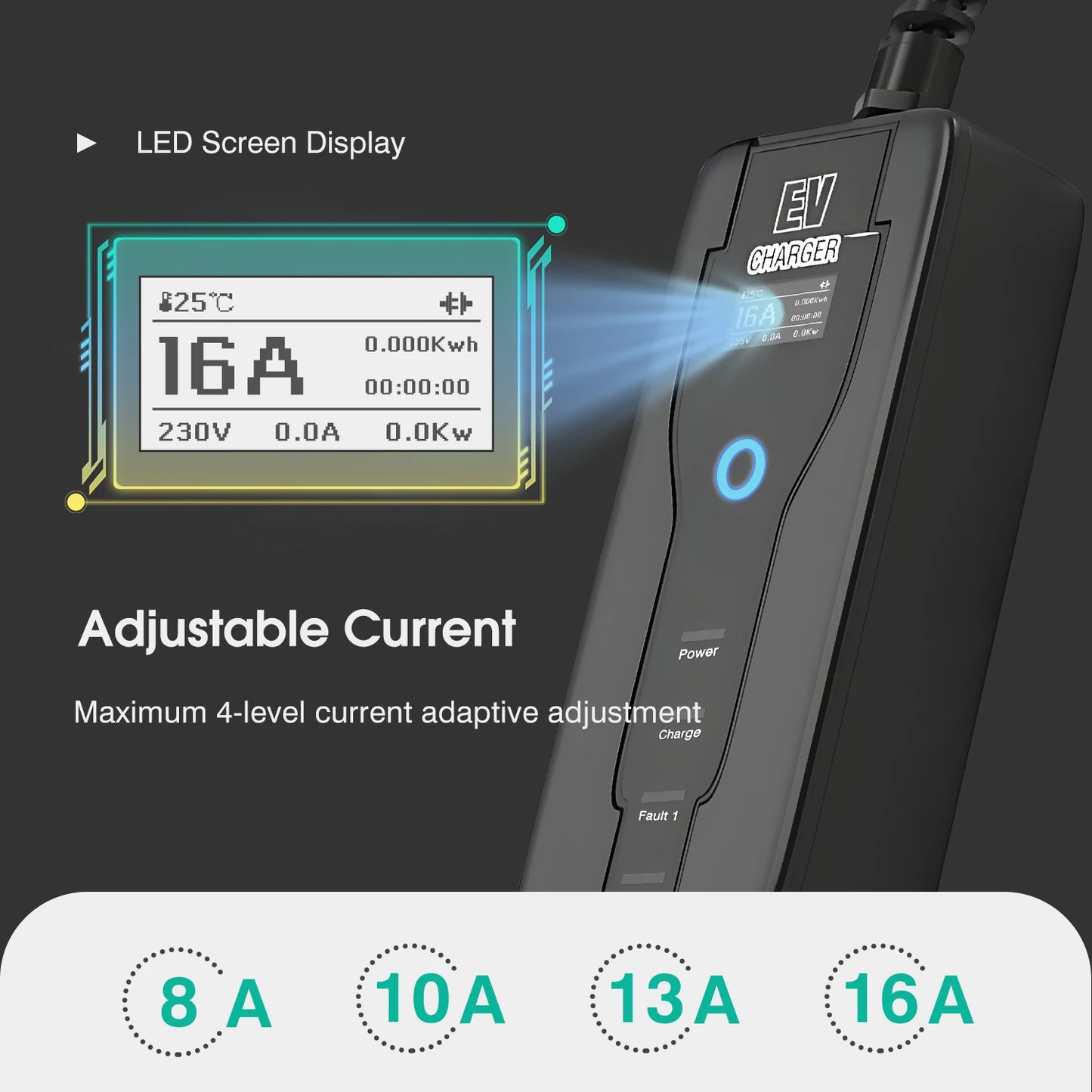 Custom Electric Car Charger Type 2 Schuko Plug Level 2 16A EVSE 220V 3.6kW EV Fast Charging Mobile Wallbox 5m Cable 8A 10A 13A Manufacturer