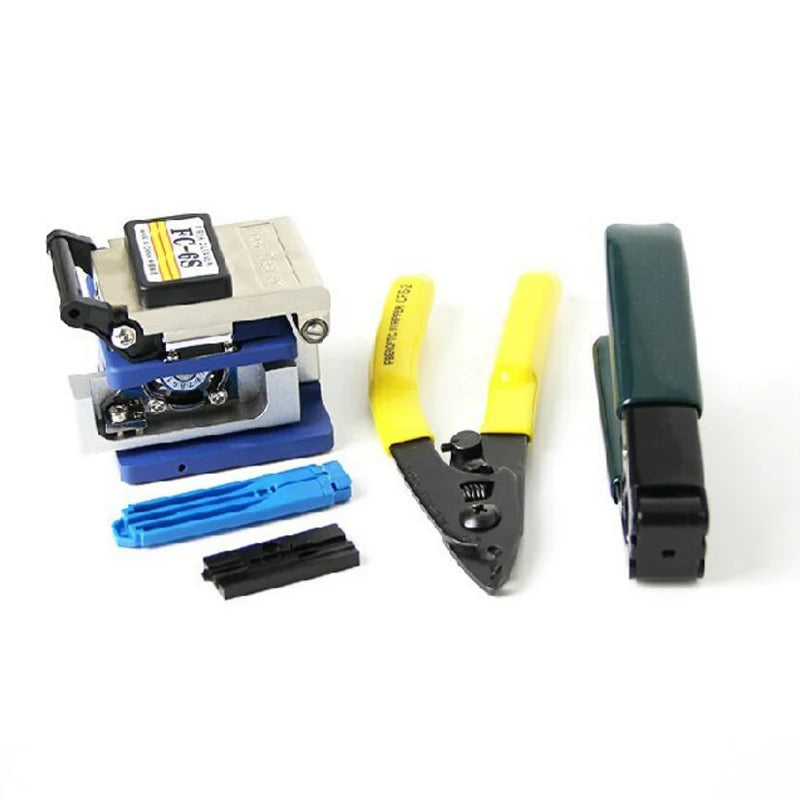 Custom 5 In 1 FTTH Fiber Optic Tool Kit with FC-6S Fiber Cleaver and Double port Miller stripping + pliers Wire stripper Use Ftth Fttx Manufacturer