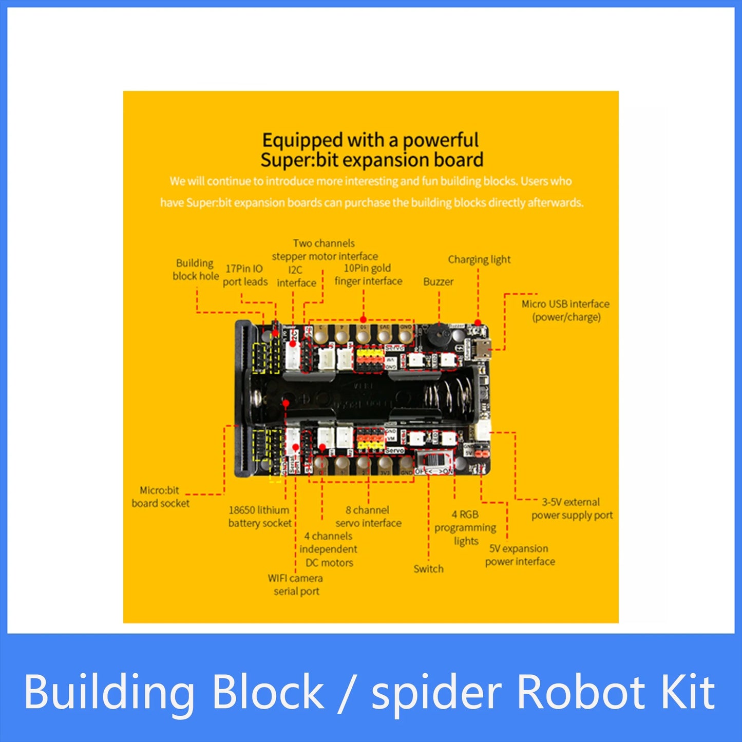 Custom custom Micro: Bit V2 Steel Diy Hexapod Robot Spider Robot Kit Manufacturer