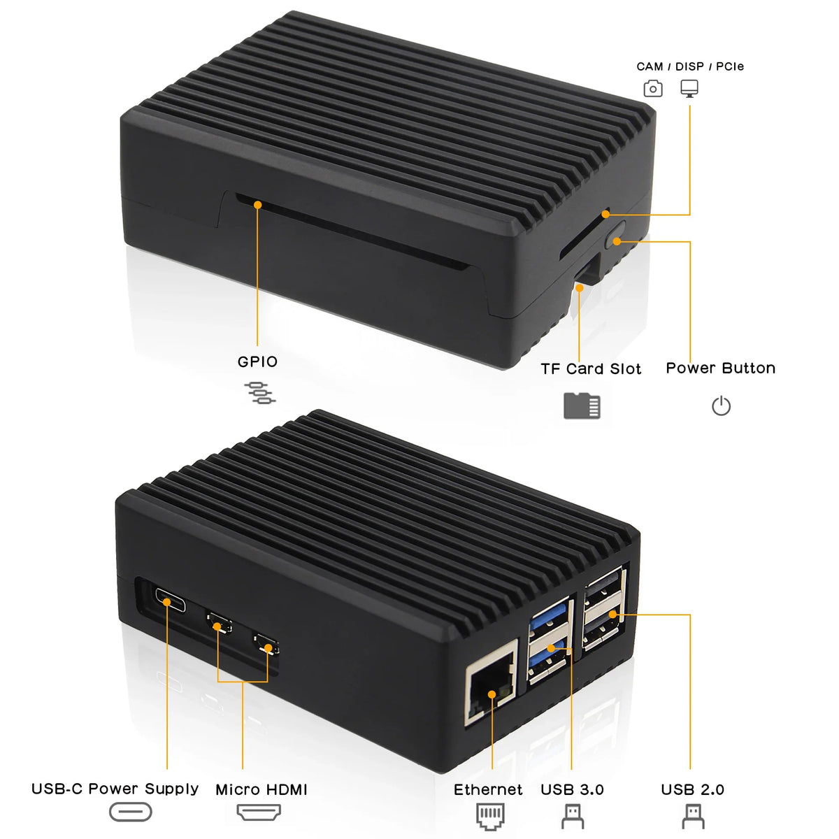 Raspberry Pi 5 Case | Heavy-duty Aluminum Passive Cooling Case Shell Enclosure for Pi 5
