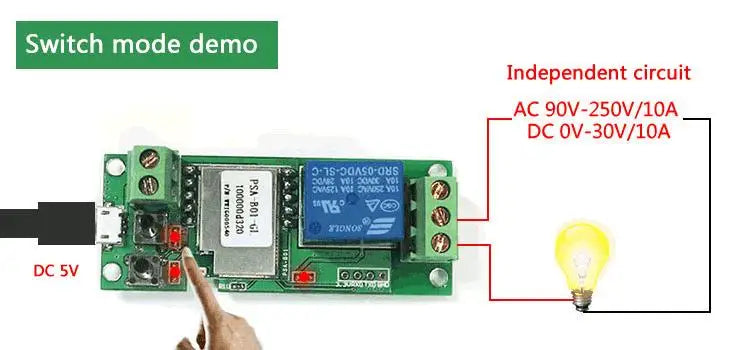 Custom USB 5V DIY One Channel Jog Inching Self-locking WIFI Wireless Smart Home Switch modules Manufacturer