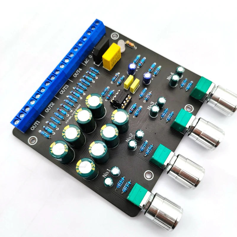 Custom 1 Input 4 Output AUX Hub Audio Distributor Signal Selector Switch Audio Source Switcher For Amplifier Board pcb assembly Manufacturer