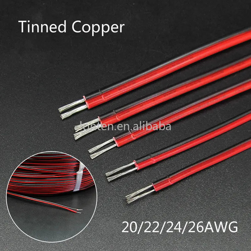 Custom Custom 5 Meters Wire 18AWG 20AWG 22AWG 24AWG 26AWG Electrical Wire Tinned Copper Insulated PVC Extension LED Strip Cable Manufacturer