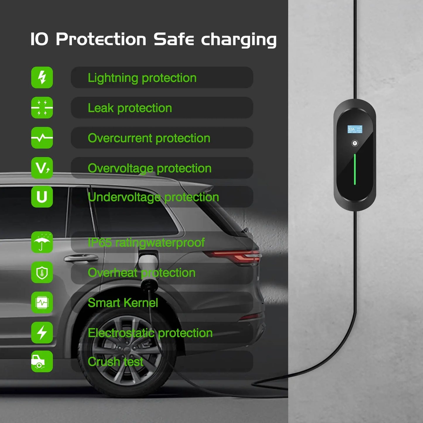 Custom Level 2 11KW 16A 3P EV Charging Wallbox Wallmount IEC 62196 Type 2 5M Cable with CEE Red Plug for Electric Vehicle Charger EVSE Manufacturer