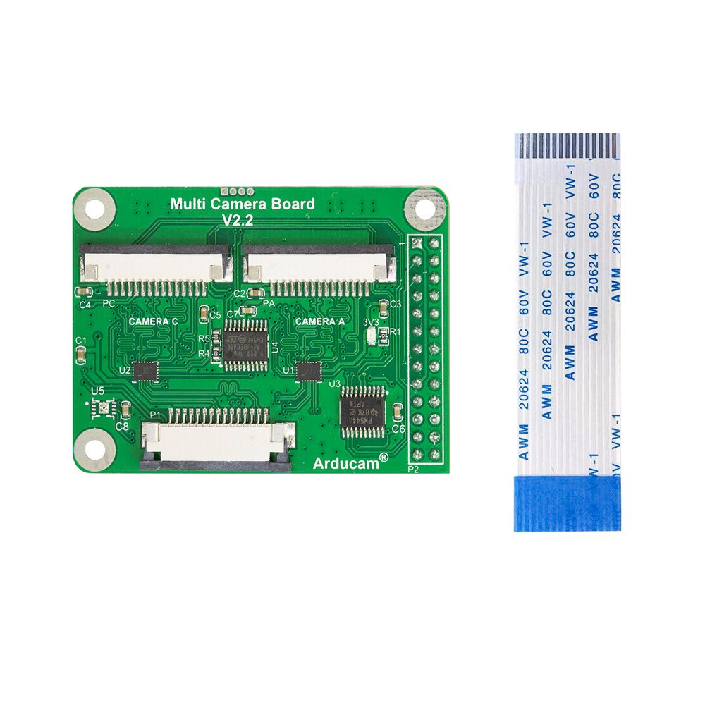 Custom PCB flashlight pcba Arducam Multi Camera Adapter module V2.2 for Raspberry Pi 4/3B+/3B 5MP and 8MP Cameras