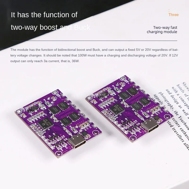 Custom IP2368 bidirectional 100w fast charge buck-boost type-c4 string lithium battery module Manufacturer