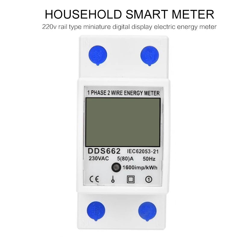 Custom Lonten Din-rail  Meter 5-80A DDS662 LCD Backlight Digital Display Single Phase Electronic  KWh Meter Manufacturer