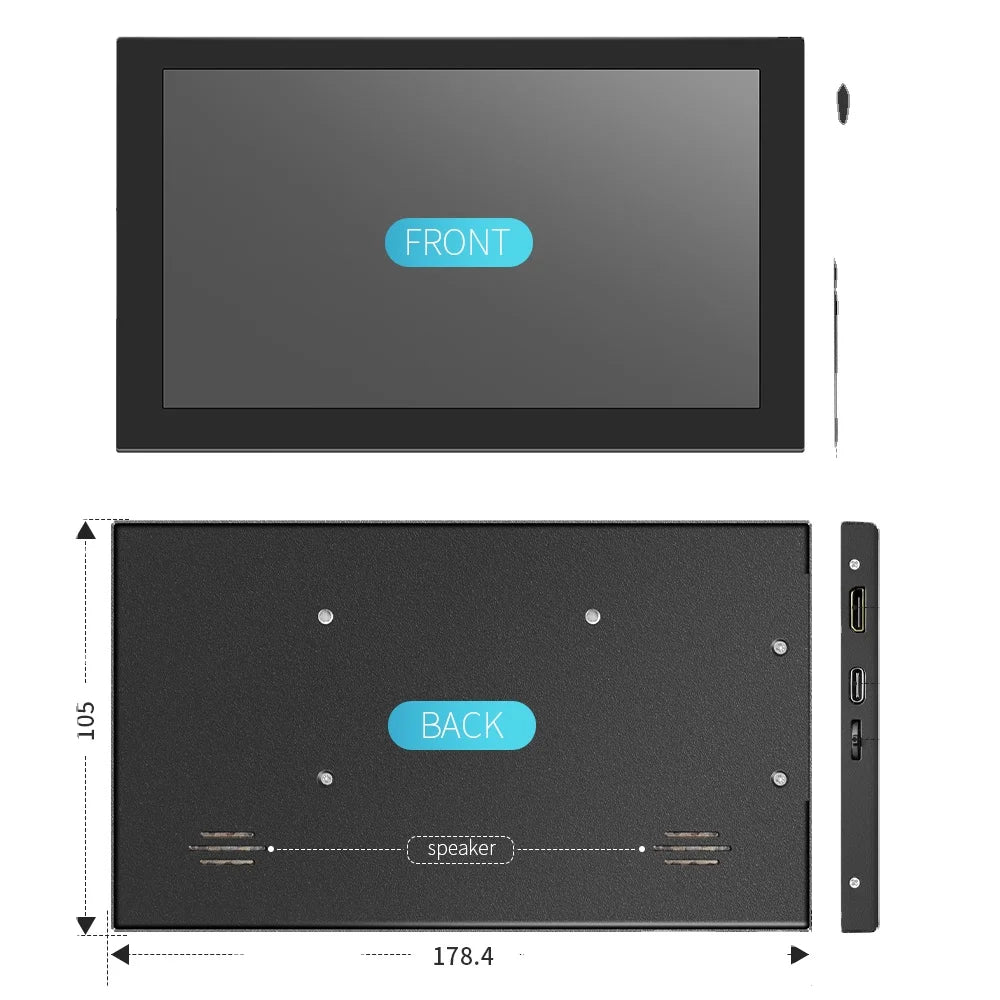 Custom Metal shell 7 inch 1024*600 Capacitive Touch Panel TFT LCD Module Screen Display for Raspberry Pi 3 B+/4b banana pi IPS monitor Manufacturer