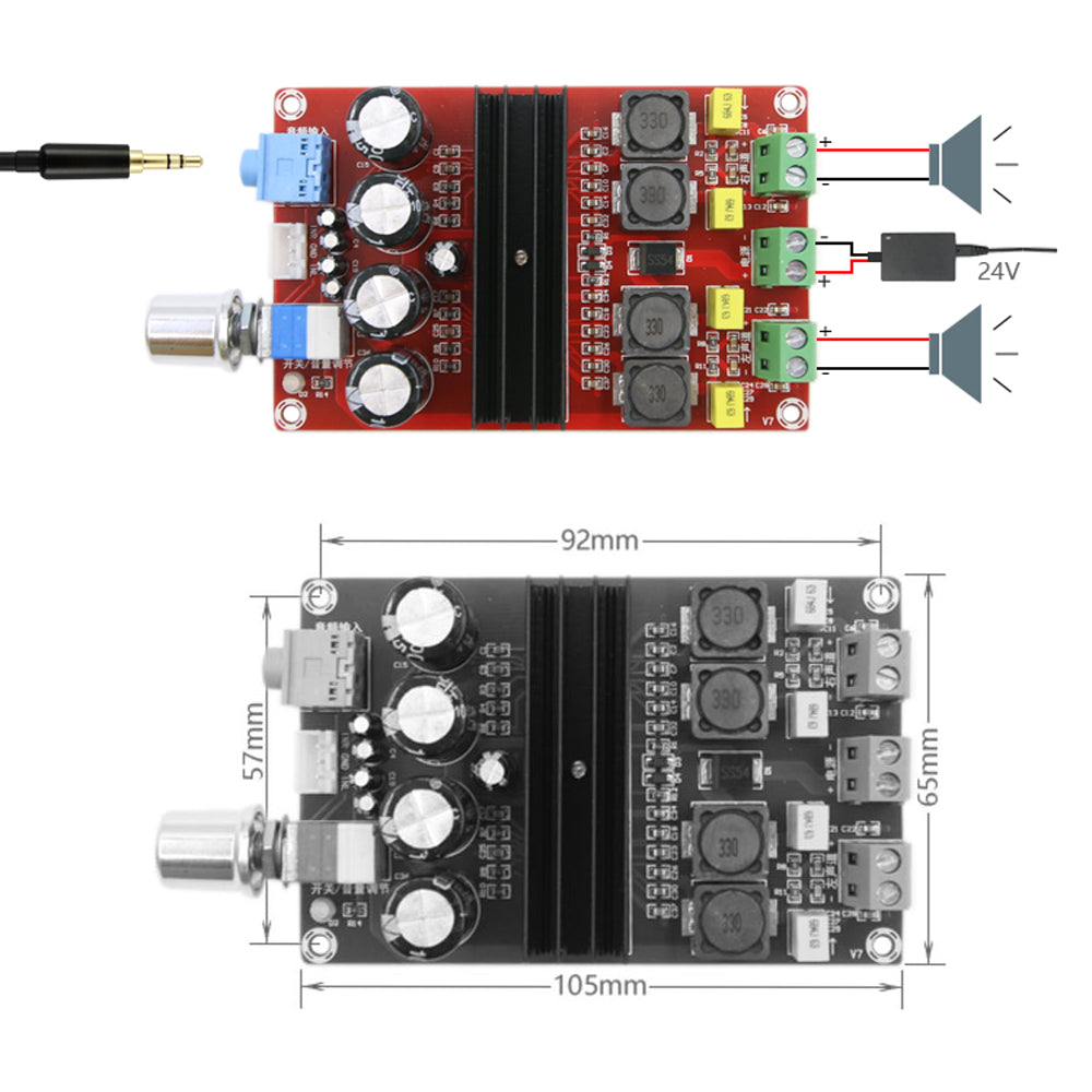 100W *2 TPA3116D2 Amp Amplifiers Digital Audio Power 2.0 Channels Tpa3116 Class D HiFi Stereo Amplifier Board  pcb assembly Custom