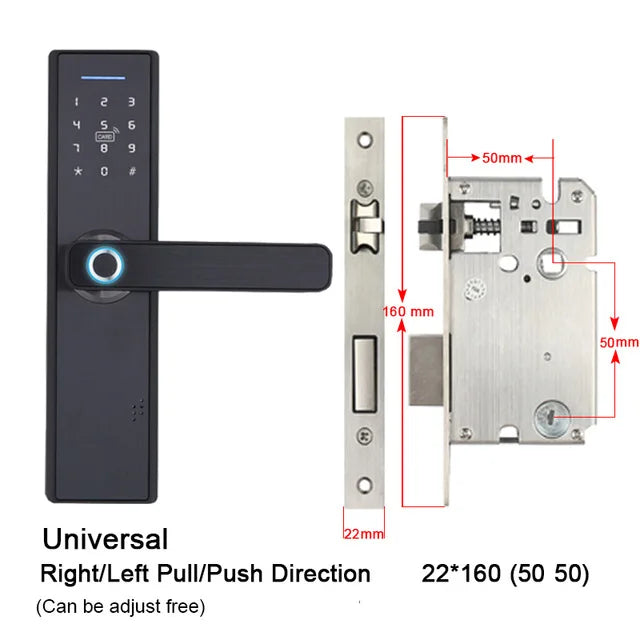 Custom Home Electronic Electric Tuya APP Wifi Smart Lock,Digital Biometric Fingerprint Door Lock  password IC Manufacturer