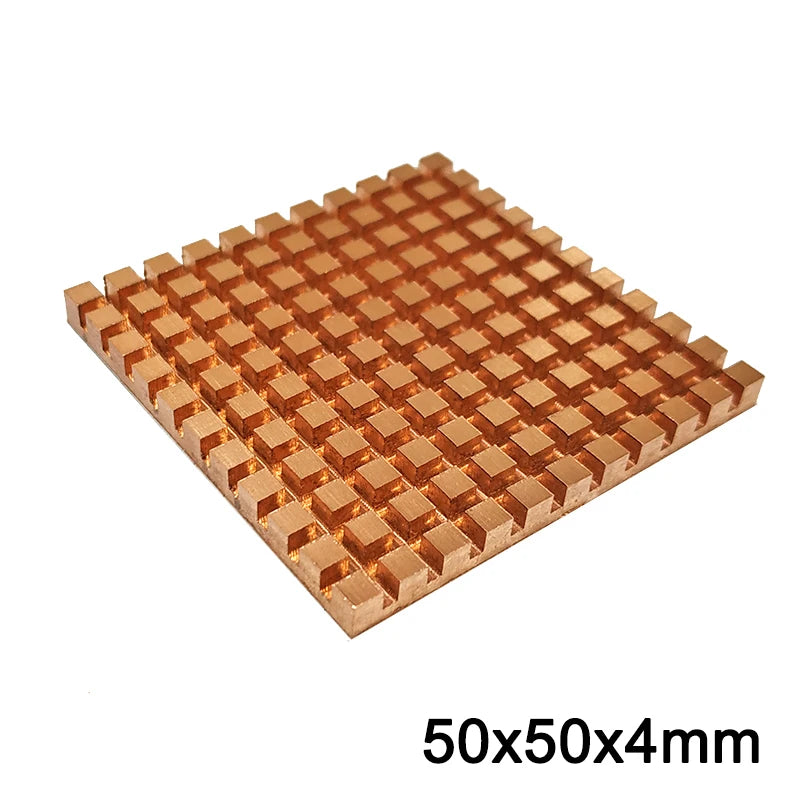 Custom Pure Copper Heat Sink Memory RAM Adhesive Back  Cooling For VGA DDR MOS GPU IC Chipset Radiator Cooler Heatsink 50x50x4mm Manufacturer
