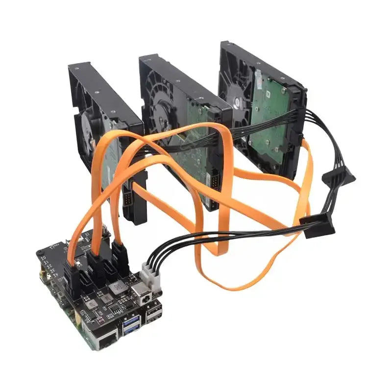 X1009 Raspberry Pi 5 PCIe To 5-Port SATA  SATA3.0 (NOT BOOT From SATA)