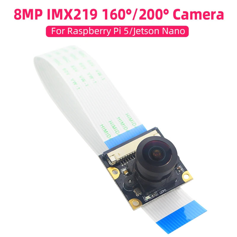 8MP Camera 160 200 IMX219 Focal Adjustable 3280X2464 1080p30/720p60 640X480p90 Camera Module for Raspberry Pi 5 Jetson Nano
