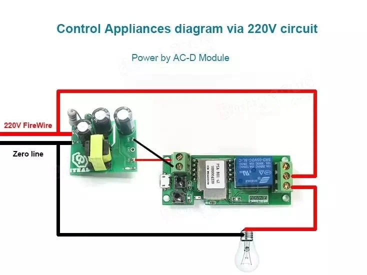 Custom USB 5V DIY One Channel Jog Inching Self-locking WIFI Wireless Smart Home Switch modules Manufacturer