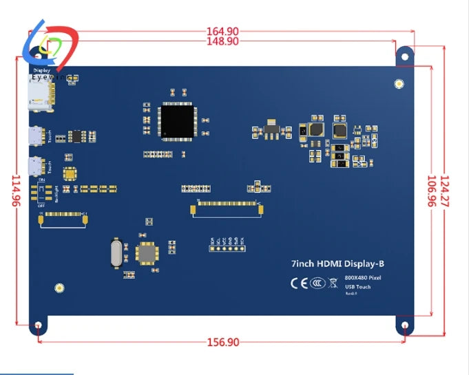 Custom 7 Inch 800*480/ 1024*600 Ips Capacitieve Touch Panel Tft Lcd Module Scherm Voor Raspberry pi 3 B + Manufacturer