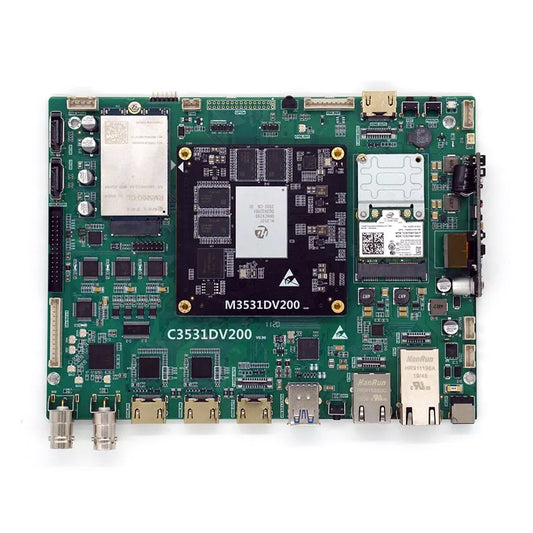 Custom  PCBA Hi3531dv200 development board NDI SRT Qualcomm 5g 4g 4 * SDI 2 * HD dual network card PoeManufacturer