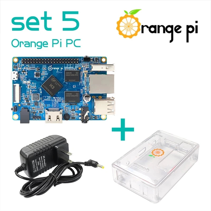Custom Orange Pi PC+ Transparent ABS Case+ Power Supply, Supported Android, Ubuntu, Debian Open Source Single Board Manufacturer