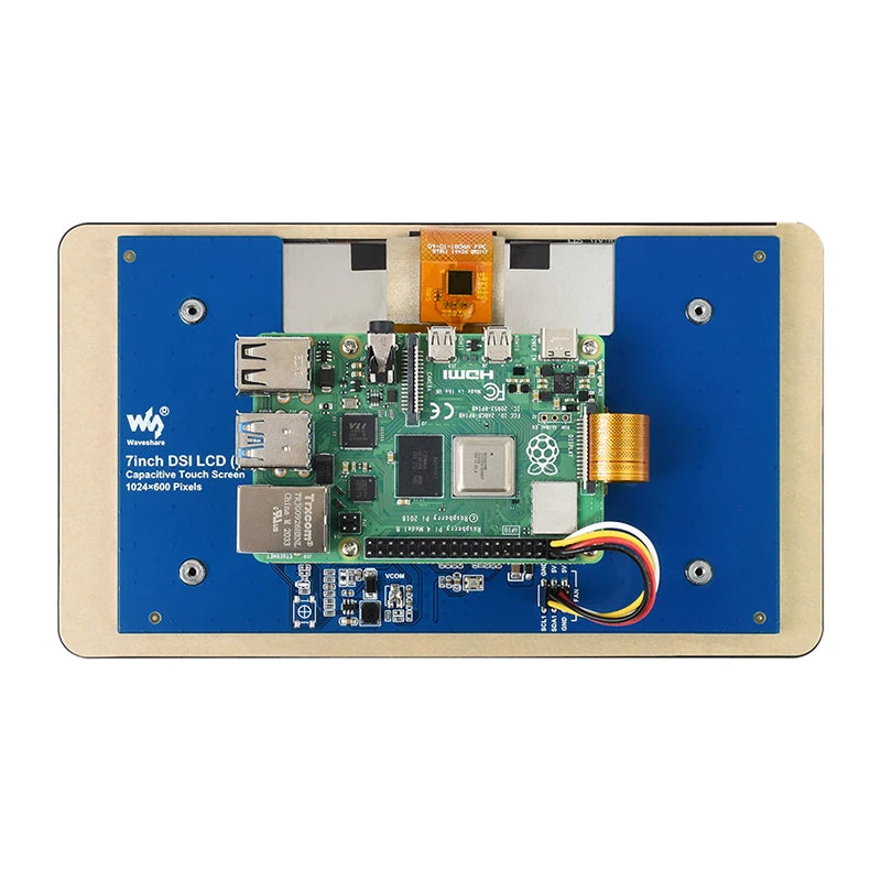 Custom Raspberry Pi 7 Inch IPS Display 1024x600 Capacitive Touch Screen 5 Points Adjustable Brightness LCD for Raspberry Pi 5 4