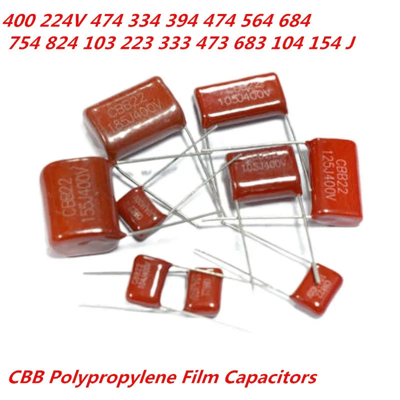 Custom 10pc 400V 224 474 334 394 474 564 684 754 824 103 223 333 473 683 104 154 105 125 205 155 175 185 J 400V CBB Capacitor 0.0UF NF Manufacturer
